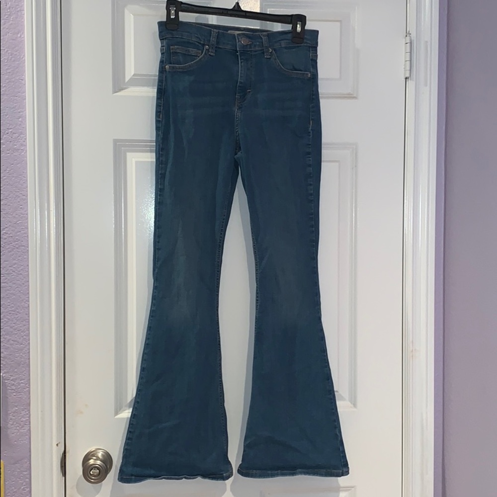 Topshop Petite flare denim jeans
